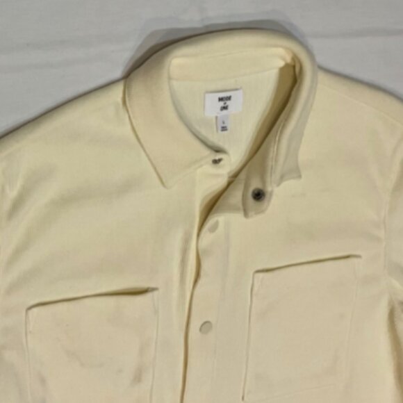 Mode of One Men Long Sleeve Knit Snap Front Shirt Soft Vanilla Size L - Picture 8 of 8